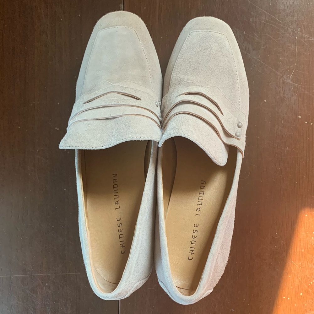 Chinese Laundry Suede Heeled Loafers